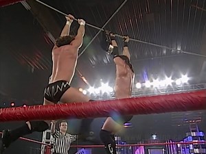 Chris Sabin, Michael Shane and Frankie Kazarian competed in the first ever Ulimate X match. | TNA Wrestling UK