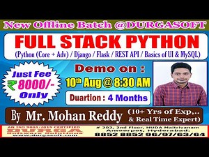 FULL STACK PYTHON Offline Training @ DURGASOFT