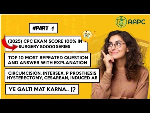Pass CPC Exam 50000 Series Most Repeated Questions | Score 100% || Medical Coding with MD ||