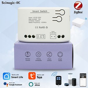 [Hot Item] Zigbee RF 85-250V Tuya Smart Relay Module Remote Control 1CH WiFi Smart Switch APP Voice Control Works with Google Home