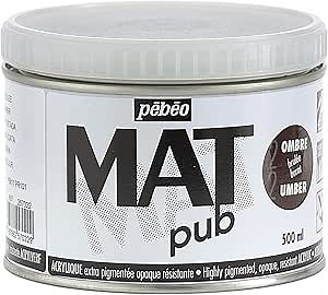 Pebeo Mat Pub, extra fine, 500 ml-Burnt Umber Acrylic Paint