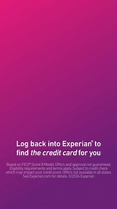 Log back in to Experian® and find your perfect credit card. | Experian | Facebook