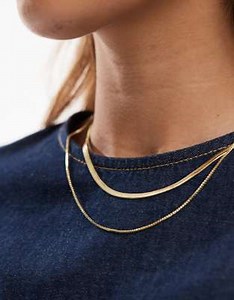 Pieces two chain necklaces in gold | ASOS