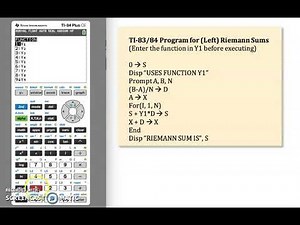 Reimann Sum TI-84 Programming