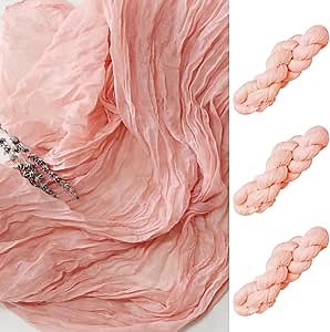 FEXIA 3 Pack Pink Table Runner 35x120 Inches for Baby Shower Decoration Spring Easter Table Runner for Wedding Party First Communion Centerpiece Engagement Bridal Shower Boho Decoration