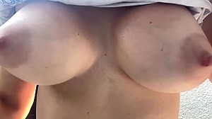 Big boobs bouncing session horny AF Big hard nipples close up smoking session