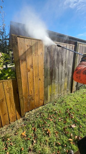 Crazy fence pressure washing transformation. Before we paint the fence we pressure wash most of our fences to get rid of all mould, dirt and cobwebs 🕸️💧✔️ This is to insure the paint soaks deep into the timber and helps prevent peeling ❌✅ #fencepainting #beforeandafter #PressureWashing | CL Fence Painting Specialists