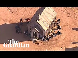Aerial footage shows police presence at scene of Rust film set