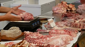 Close-up Seller Weigh Meat Put Package Stock Footage Video (100% Royalty-free) 28928479 | Shutterstock