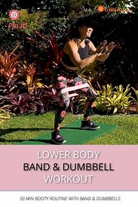 Activate your glutes with a series of band exercises, followed by a dumbbell finisher. Use a band and pair of weights that challenge you. This challenging workout will help you develop a sculpted lower body with a lifted booty and trimmer thighs & legs! Watch the entire routine for free on gymra.com or our Youtube channel: https://youtu.be/fB-ARer7VE0 | Gymra Fitness