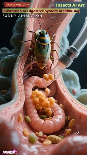 Digestive System Animation of a Stinkbug | Insects Anatomy | Insects AI Art | 24
