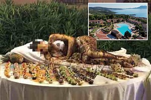 Italian hotel serves half-naked woman covered in chocolate for dessert