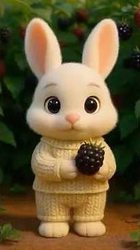 Cute Bunny Eats a Juicy Blackberry 😋🐰