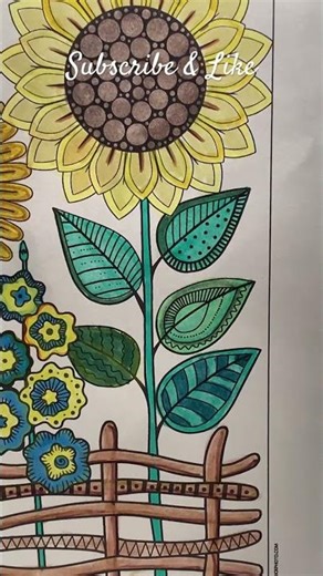 Finished coloring Page Adult coloring page with Sunflowers
