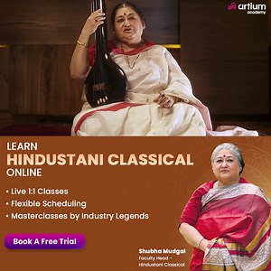 36 reactions | Hindustani Classical Music for Kids & Adults. Course designed by Shubha Mudgal   Learn ✅ Basic Concepts & Foundations (Swaras, Saptak, Alankar, Shruti) ✅ Raga Theory and Practice (Ragas, Bandish, Alaap, Taan, and Tihai) ✅ Tala (Rhythm) ✅ Voice Culture & Techniques ✅ Stage Presence & Improvisation ✅ Notations & History ✅ Advanced Topics (For Intermediate & Advanced Courses)* | Artium Academy | Facebook