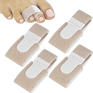 VIVEsole Hammer Toe Straightener (4 Pack) - Broken Toe Corrector Wrap, Compression Cushion for Women, Men, Seniors, Reusable and Soft Splint, Overlapping Pain Relief Separator Bandage