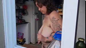 Finally caught my neighbor fully naked