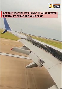 6K views · 22 reactions | DELTA FLIGHT DL1893 LANDS IN AUSTIN WITH PARTIALLY DETACHED WING FLAP A Delta Boeing 737-800 (Flight DL1893) from Orlando landed safely in Austin after its left wing aft flap partially detached midair. No injuries were reported, and the FAA has launched an investigation. #DeltaAirLines #Boeing737 #FAA #AviationSafety #AirIncident #AustinAirport #OrlandoToAustin #nltv #nltvnews | NLTV | Facebook