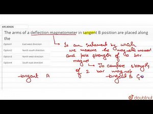 The arms of a deflection magnetometer in tangent B position are placed along the