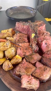 417K views · 10K reactions | Poterhouse steak and potatoes | Miguels cookingwithfire | Facebook