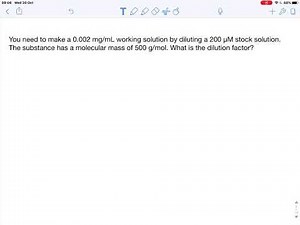 Calculating a dilution factor