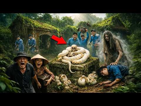 Time Lapse 😱 24 Hours in Abandoned House – Workers Uncover Skeleton Guarded by Giant Python! 💀🐍