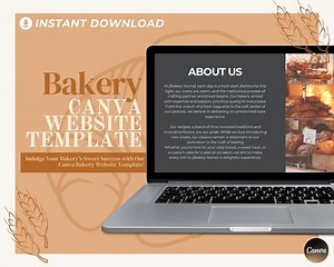 Canva Bakery Website Template Website Landing Page for a Bakers & Cakery Easy One Page Web Design Create a Baker Site With Canva - Etsy