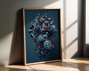 Complex Engine Machine | Industrial Wall Art | Engineering Poster | Tech Decor - Etsy Australia