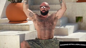 RAGING STALLION - Rooftop Raw - Hairy Hunk Smashes Jock Overlooking Paradise