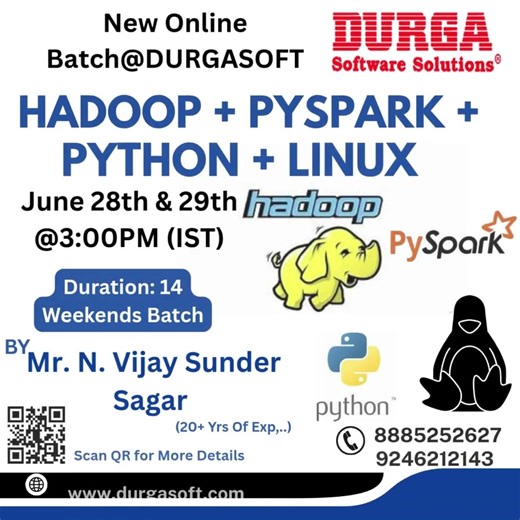 🚀 New Online Weekend Batch - Hadoop + PySpark + Python + Linux