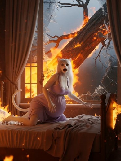 The wife was burned and became ugly so her husband left her. #poorcat #catstory #catfamily #videoviral #fyp