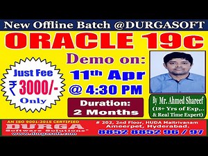 ORACLE 19c Offline Training @ DURGASOFT