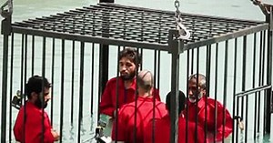 ISIS release brutal new execution footage of drowning prisoners in a cage