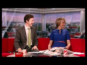 BBC BREAKFAST- Full Breasted - Louise Minchin - Blue dress - 06.Jan.2012.avi