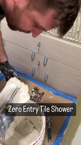 Walk-In Wednesday. Installing some shower walls on our zero-entry shower. #zeroentryshower #walkinshower #tileshower #bathroomremodel #tile #rabworks #contractor #construction #newton #jaspercounty #contractorlife #lifeofacontractor #contractorsoffb | Luxury Remodeling