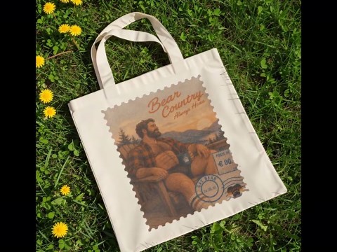 Gay Bear Tote Bag Bear Pride Flag Muscle Woof Gay Daddy Vintage Bear Stamp Retro Gay Art LGBTQ  Hairy Man Cozy Mountain Sunset Bear Bait - Etsy