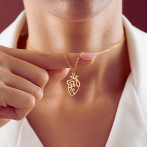 Real Human Heart Pendant, Gold Anatomical Heart Necklace, Medical Jewelry, Doctor Nurse Gift, Biology Student, Med School Graduation Gift - Etsy