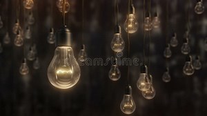 Beautiful Edison Style Light Bulbs Against Black Stock Video - Video of lightbulbs, concept: 64257437