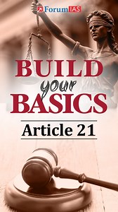 Article 21 of the Indian Constitution | Build Your Basics #shorts #viralvideo #upsc #liberty #forumias #ayushsinha #shorts #reels #Upsc #government #viralshort #viralreel #ig #instadaily #fundamentalrights #law #indianconstitution #constitutionofindia #india #supremecourt #upscpreparation #UPSCShorts #upsccse #IASPreparation #upscprelims #upscmains #currentaffairs #dailycurrentaffairs | ForumIAS.com | Facebook