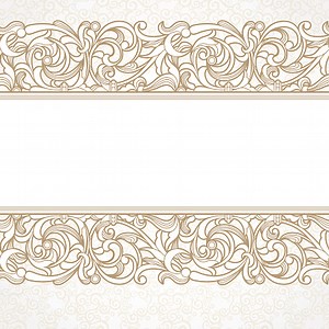 Vector seamless border in Victorian style. Vintage element for...