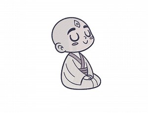 Little Monk Machine Embroidery Design, 6 Sizes, 3 Colors, Instant Download - Etsy