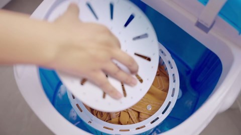 Mini Portable Washing Machine, 5.5 LBS Capacity Washer Machine and Spinner Combo with Spin Tub & Drain Hose, Small Semi-automatic Portable Washer for Apartment Dorm RV (Grey)