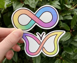 Stickers Autism Infinity Symbol and ADHD Butterfly Symbol. Embrace Your Neurodiversity. Neurospicy Waterproof Vinyl Laptop Stickers. - Etsy Australia