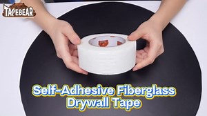 TAPEBEAR Drywall Tape Fiberglass Mesh Tape 2" x 148Feet, Self-Adhesive Joint Tape for Drywall Repair, Wall Seam Sheetrock Hole Ceiling Crack Repair, 3Rolls