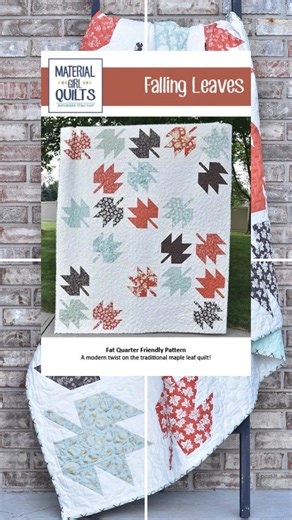 My Falling Leaves pattern is now available! 🍁 This is a fan-favorite quilt pattern and you can now shop it as a PDF or a paper copy! https://materialgirlquilts.com/shop/p/falling-leaves-pdf-pattern | Material Girl Quilts
