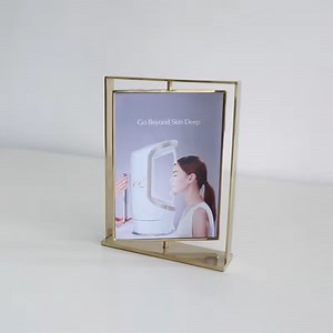 [Hot Item] Rotating Picture Frame for 4X6 Picture Gold Metal Standing Double Sided Display Stand