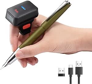 Tera 1D Wireless Barcode Scanner Compatible with Bluetooth, Printed Digital Barcode Reader Scanner Mini Wearable for Windows, Mac OS, Android with Vibration Alert Model HW0011