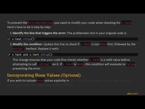 Handling AttributeError: 'NoneType' object has no attribute 'strip' When Reading XML in Python