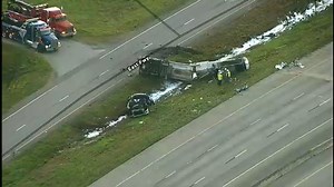 18-wheeler crash causes significant backups on East Freeway near Baytown