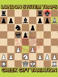 5.3K views · 238 reactions | LONDON SYSTEM TRAPS: GREEK GIFT VARIATION ♟️ #chessmaster | Chess Master | Facebook